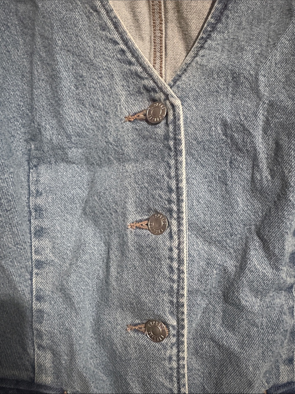 Express Light Wash Denim Dress - Classic Casual - Picture 3 of 5